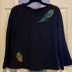 Peacock Feather Embroidered Sweater